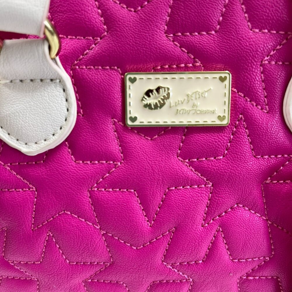 Betsey Johnson - LUV Mini Dome in Fuchsia & White - NWT - Picture 5 of 8